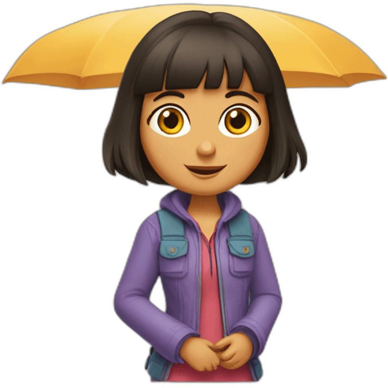 Dora l'exploratrice avec la tête de babouche emoji