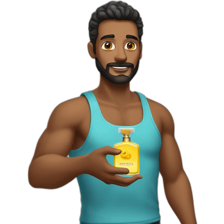 Hombre con perfume en la mano emoji