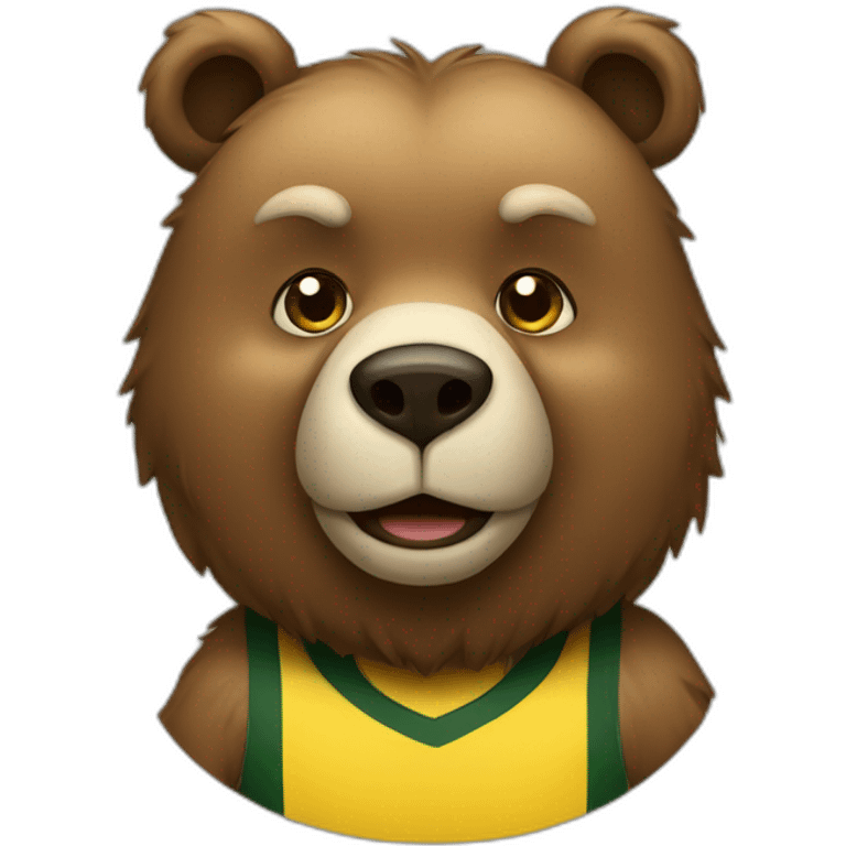 animal big fat bear soccer player emoji