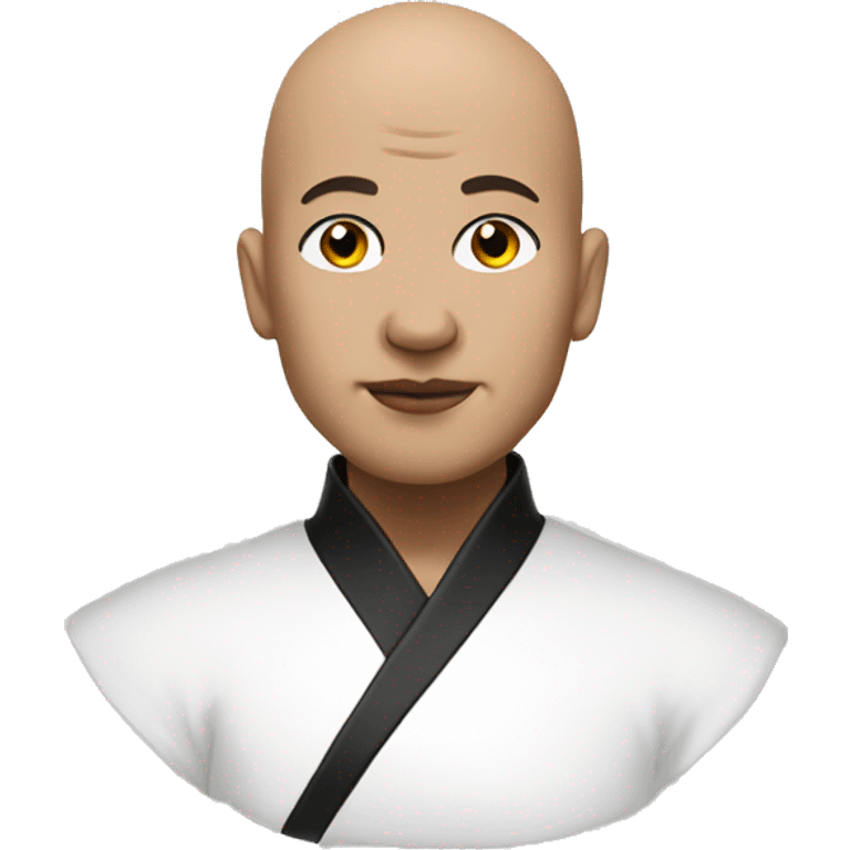 bald futuristic zen with black earrings emoji