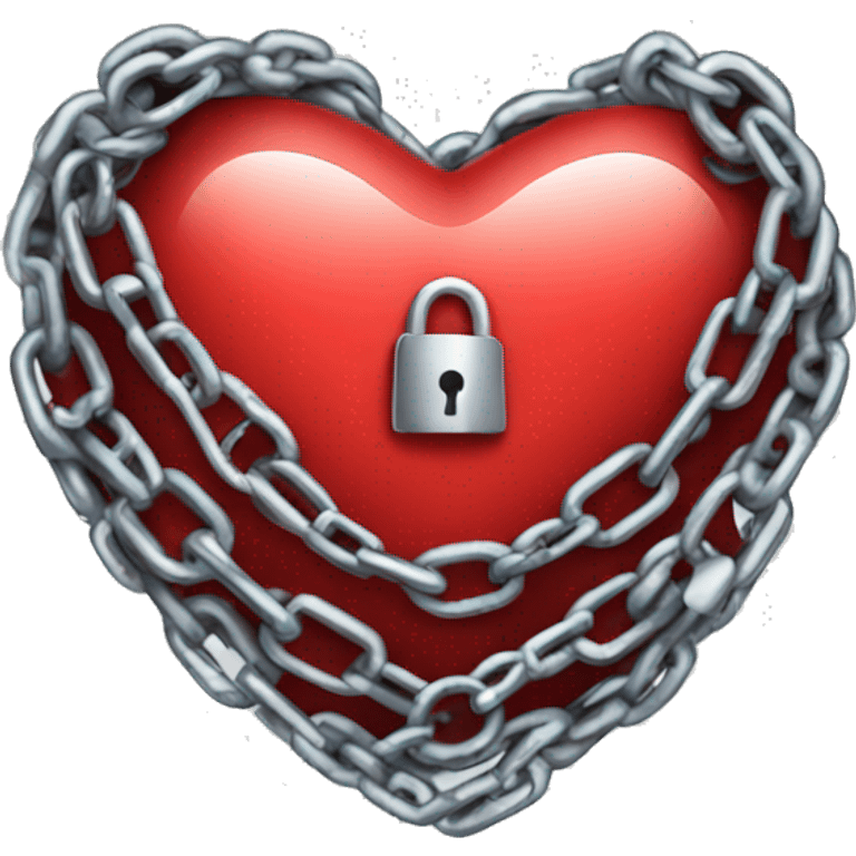 Heart with chains and lock emoji