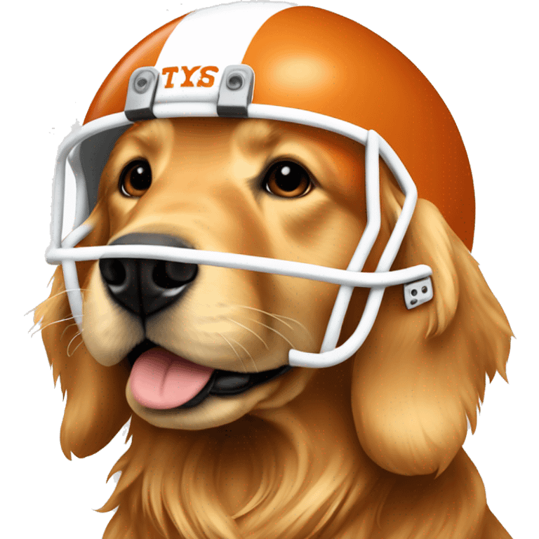 golden retriever with texas longhorns orange football helmet  emoji