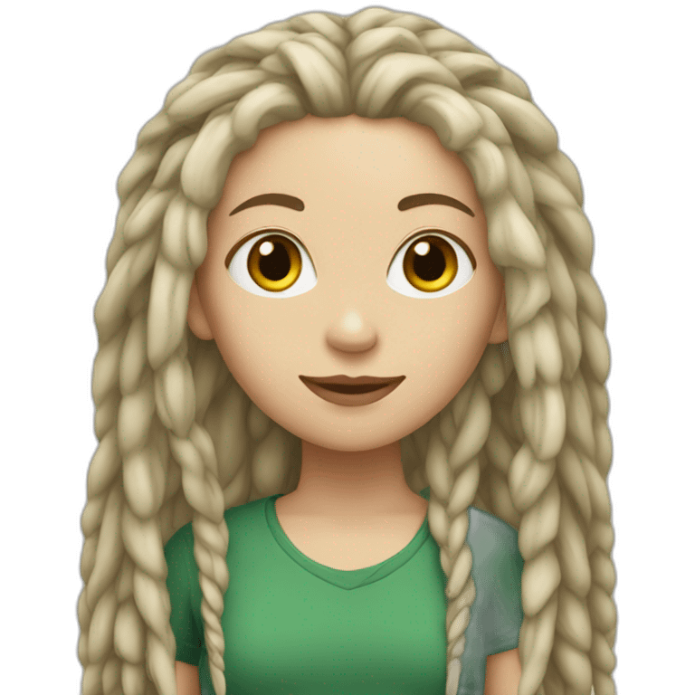 white girl with dreadlocks emoji