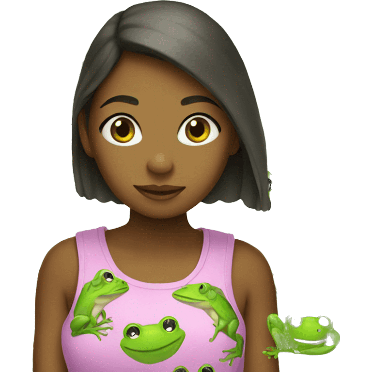 girl with frog clothes emoji