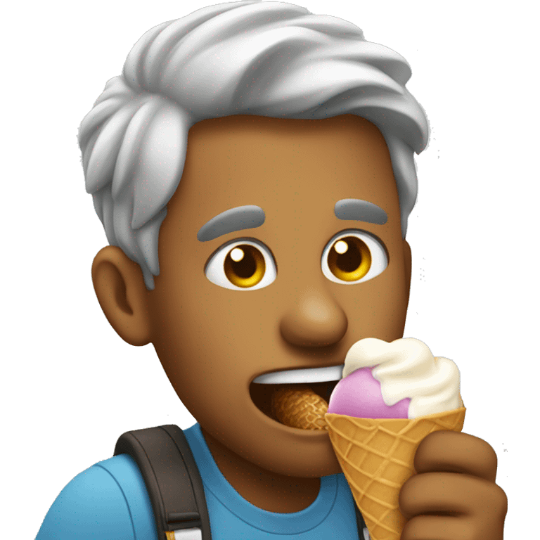 Man licking ice cream emoji