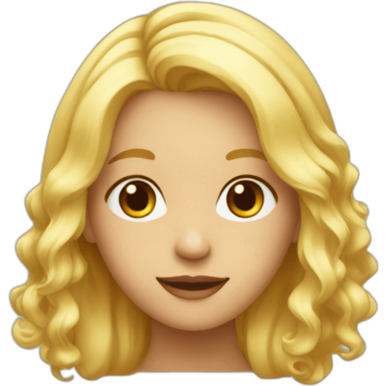 Sweet Smart rounded face blonde with half hair emoji