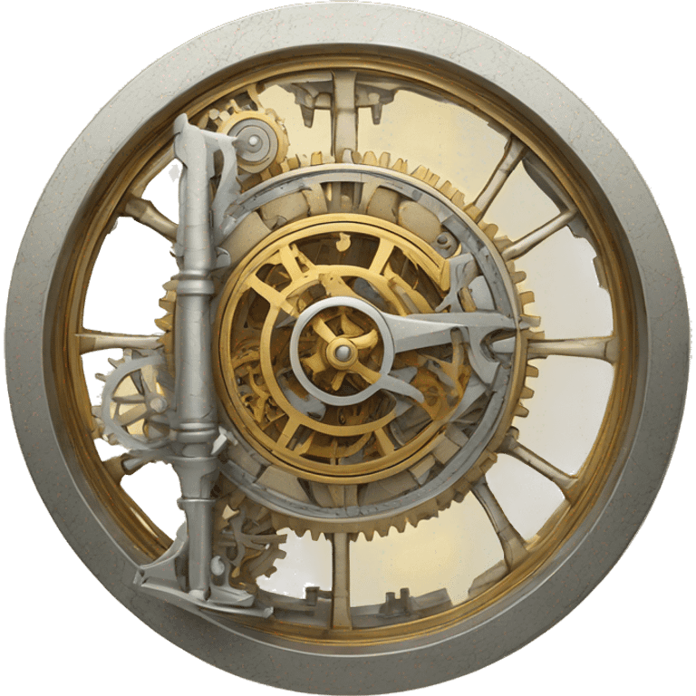 A detailed astrolabe with intricate engravings, paired with a gear, emphasizing the blend of scientific tools and mechanical innovation. emoji