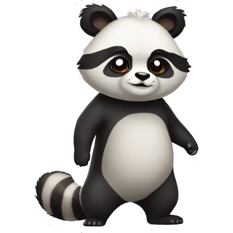 panda-raccoon-hybrid full body emoji