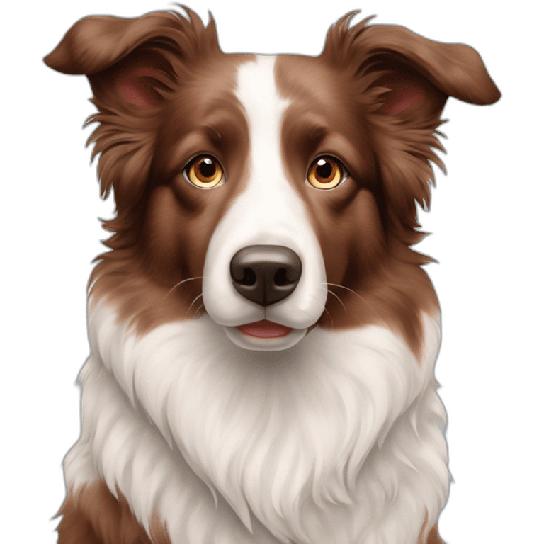 Red merle Border collie with blue and Brown eyes emoji