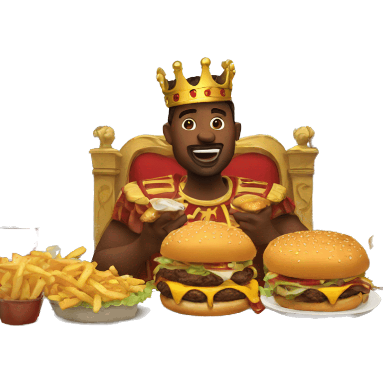 a king eating burguers emoji