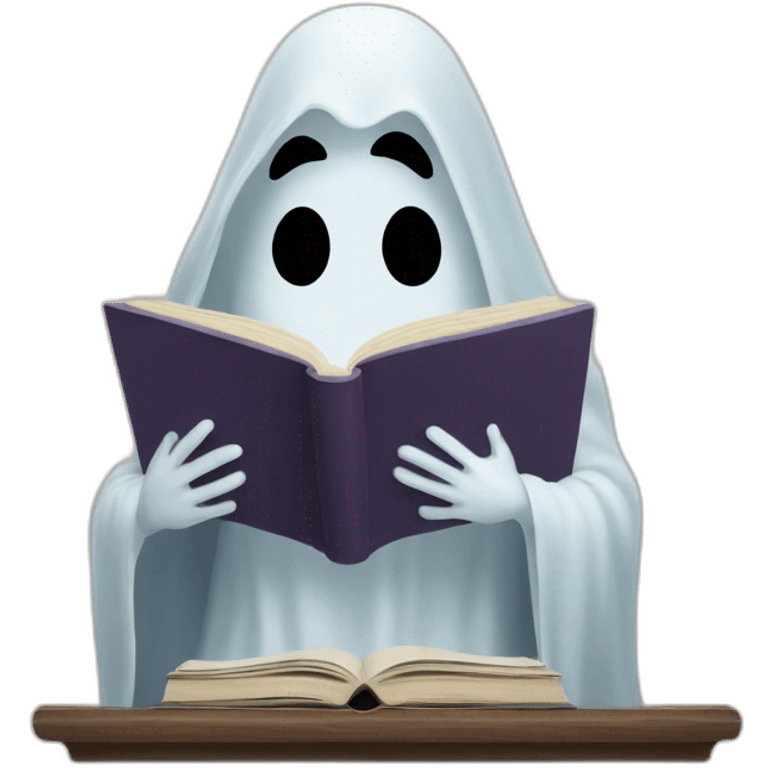 Ghost reading a book emoji