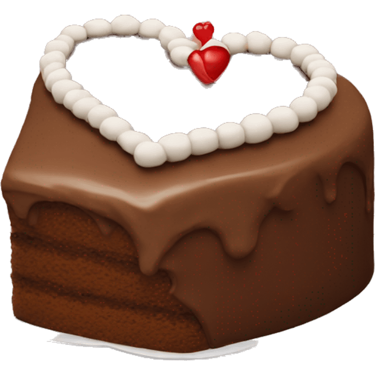 brown heart cake  emoji