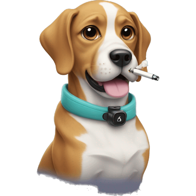 dog with a vape emoji