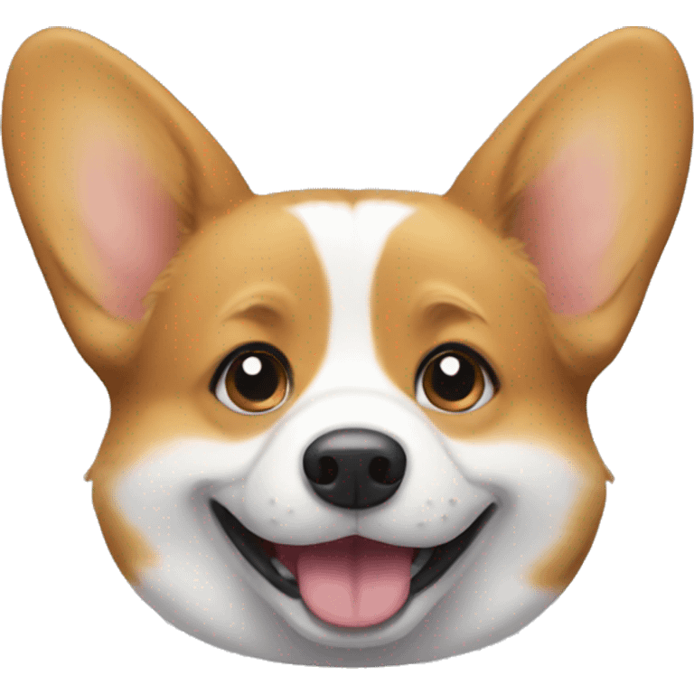 Corgi with happy face emoji