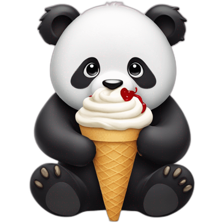 Panda eating ice cream emoji