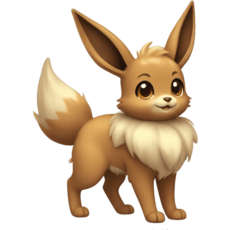 Kawaii Shiny Pastel Brown Eevee Full Body emoji