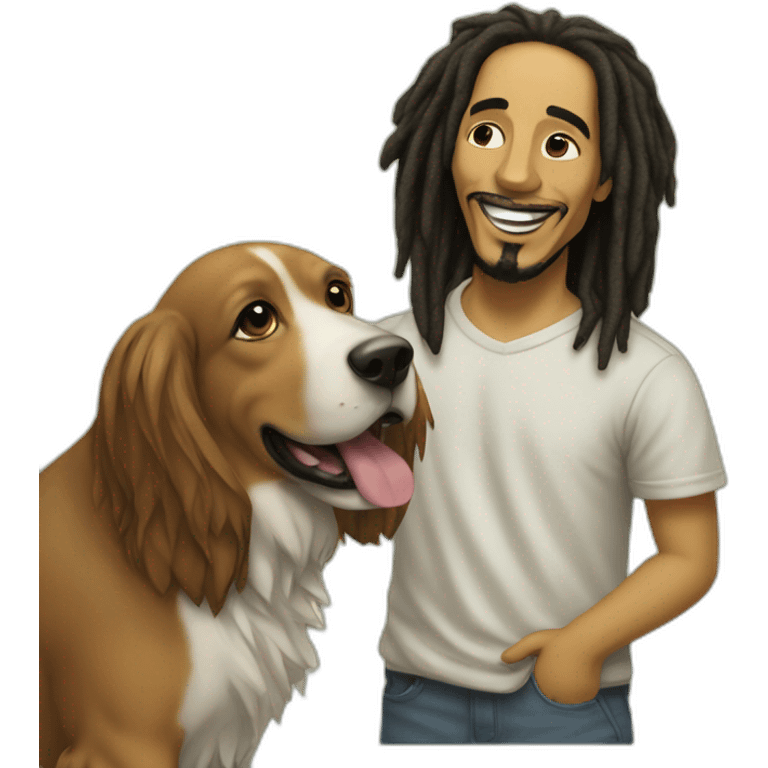 Bob Marley et un chien emoji