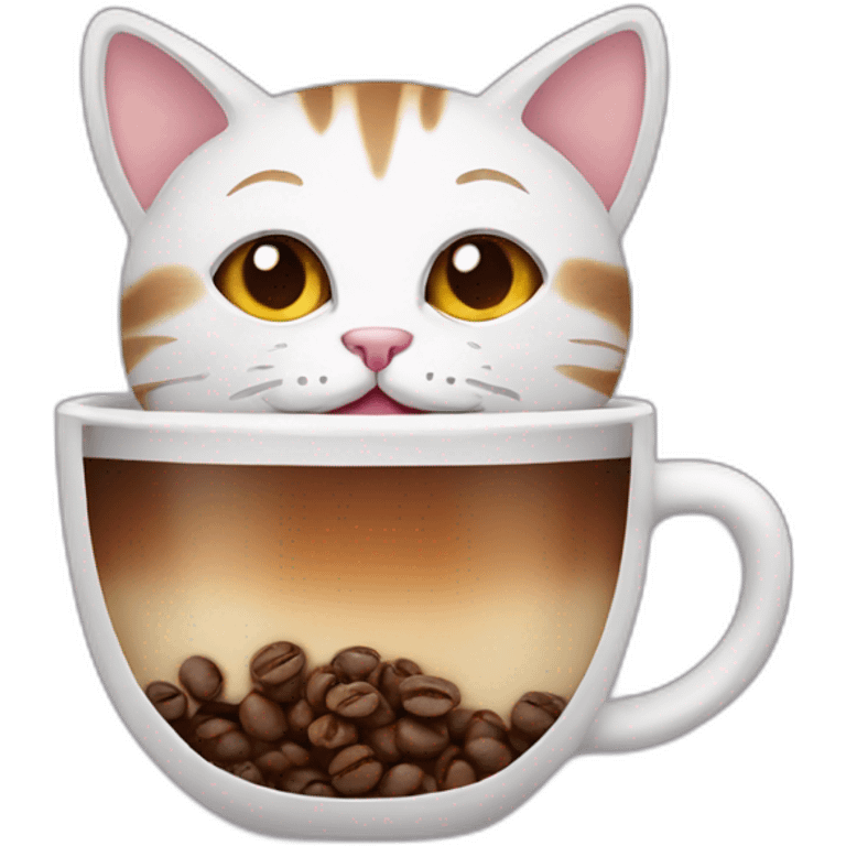 cat with coffee emoji