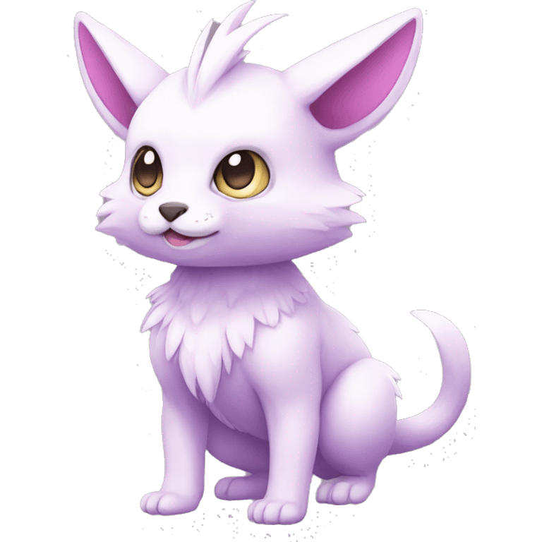 Cute cool white purple pink animal hybrid Fakemon full body emoji