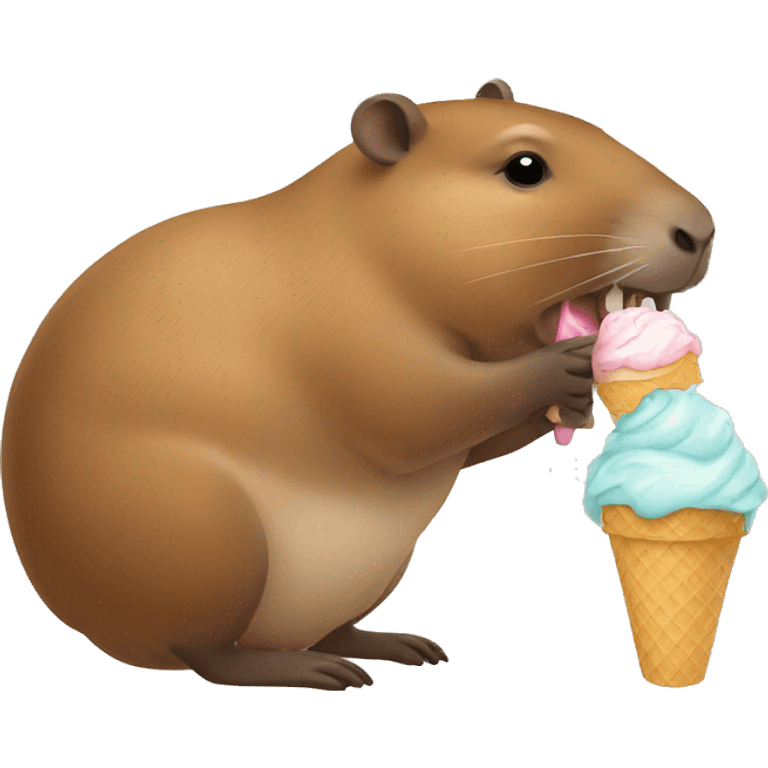 Capybara eating ice cream  emoji