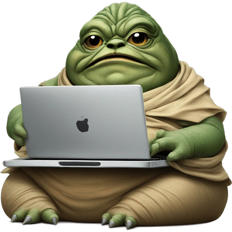 Jabba the Hutt from Star Wars with a laptop emoji