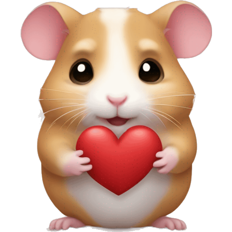 Hamster holding a heart being cute emoji