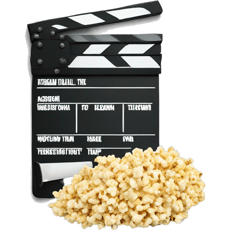 a filming clapperboard filled with pop corn emoji