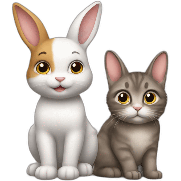 Lapin et chat emoji