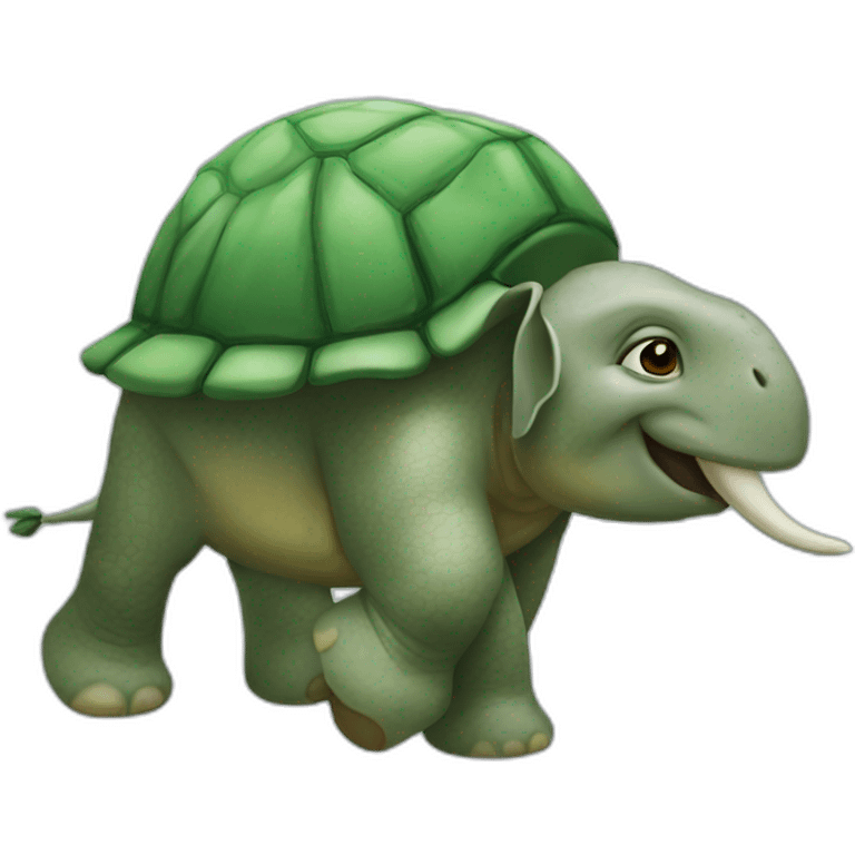 Tortue sur un éléphant emoji