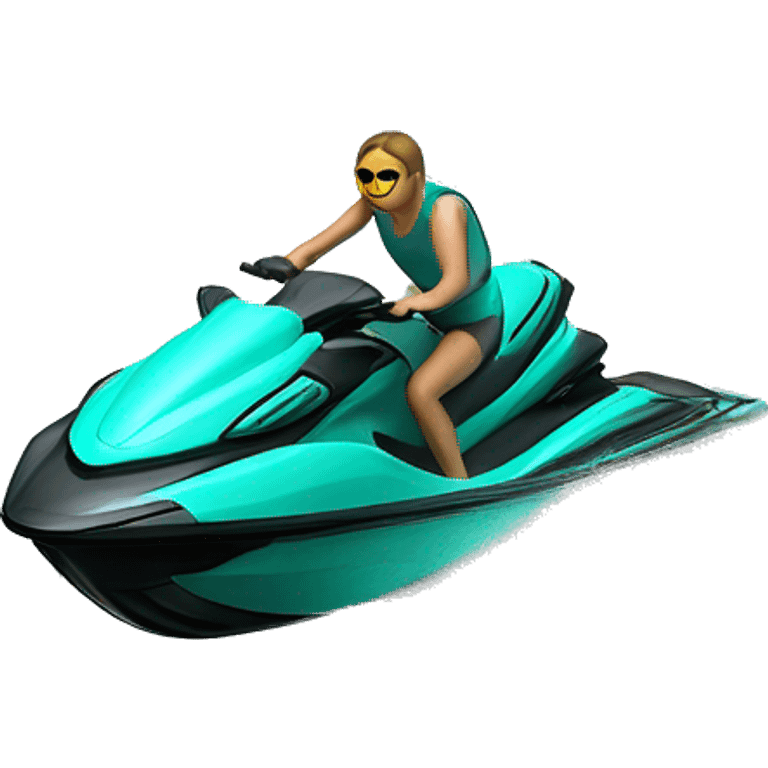  Realistic teal jet ski isolated. emoji