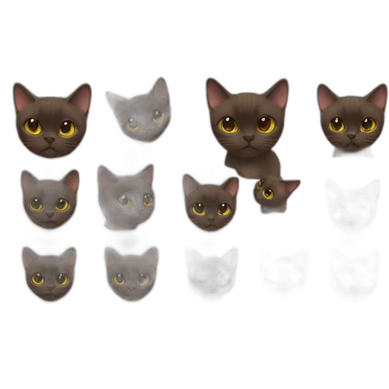 dark brown burmese cat emoji