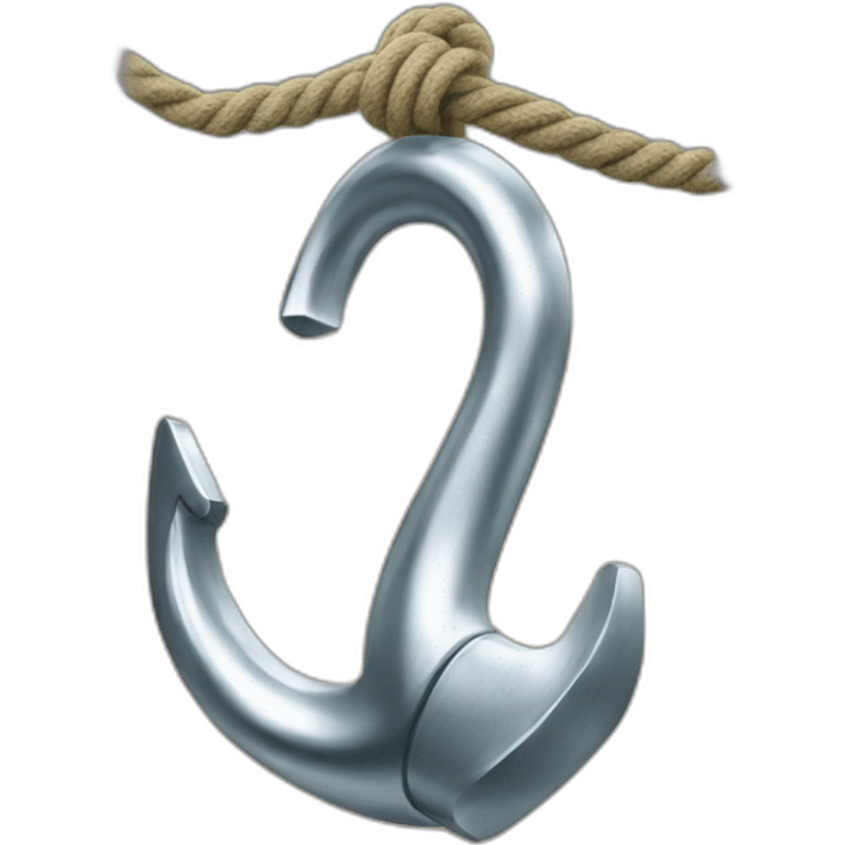 metallic hook with rope emoji