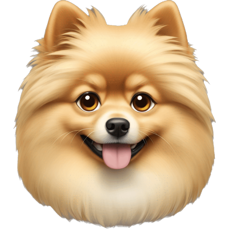 A shaggy cream-colored Pomeranian dog emoji