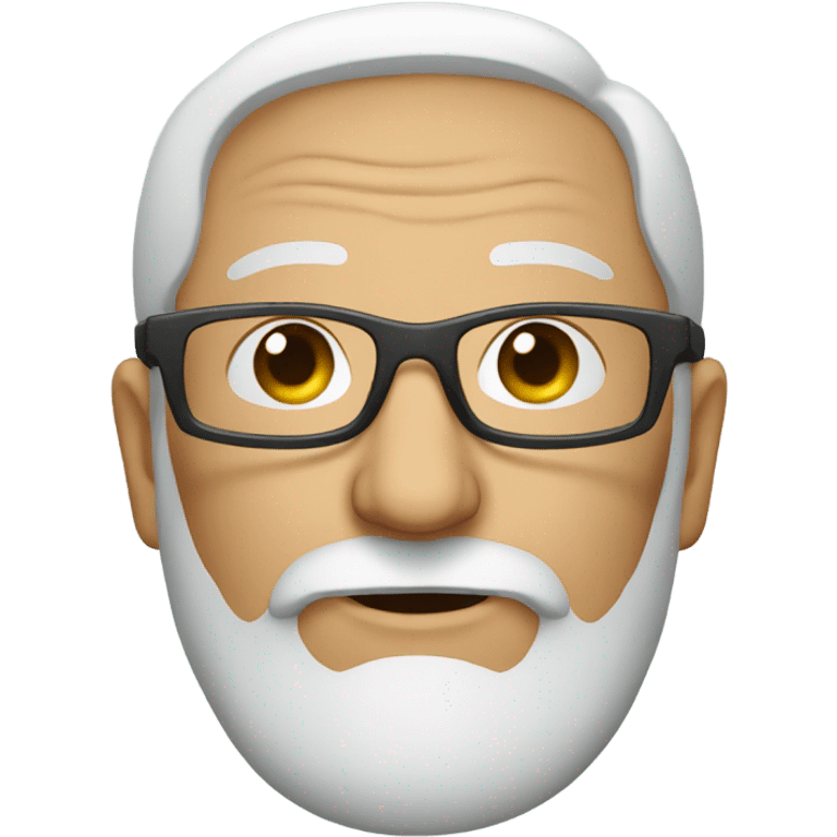 Old bearded man in glasses indoors emoji