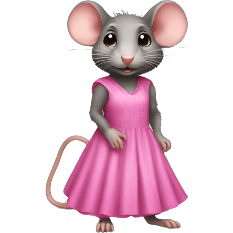 Rat with pink dress emoji