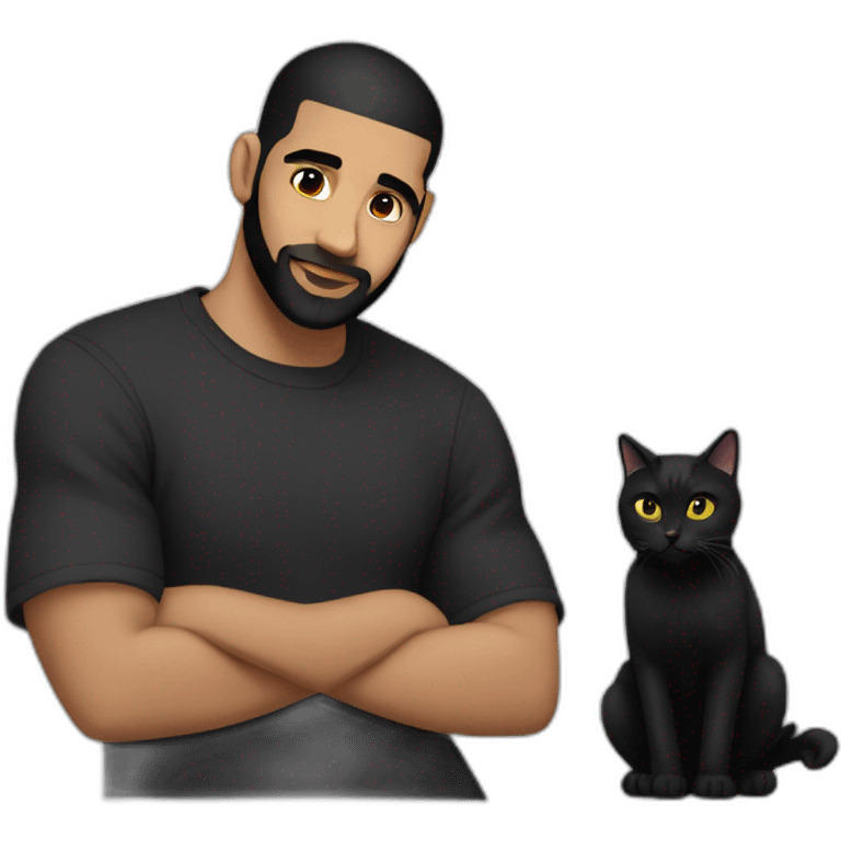 drake with black cat emoji