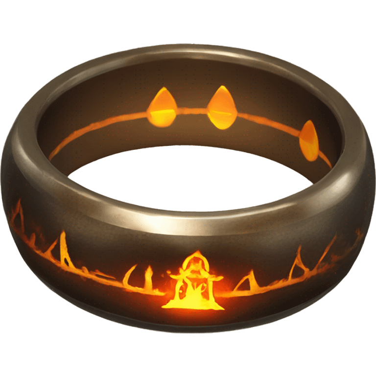 Lord of the Rings ring with glowing fire inscriptions emoji