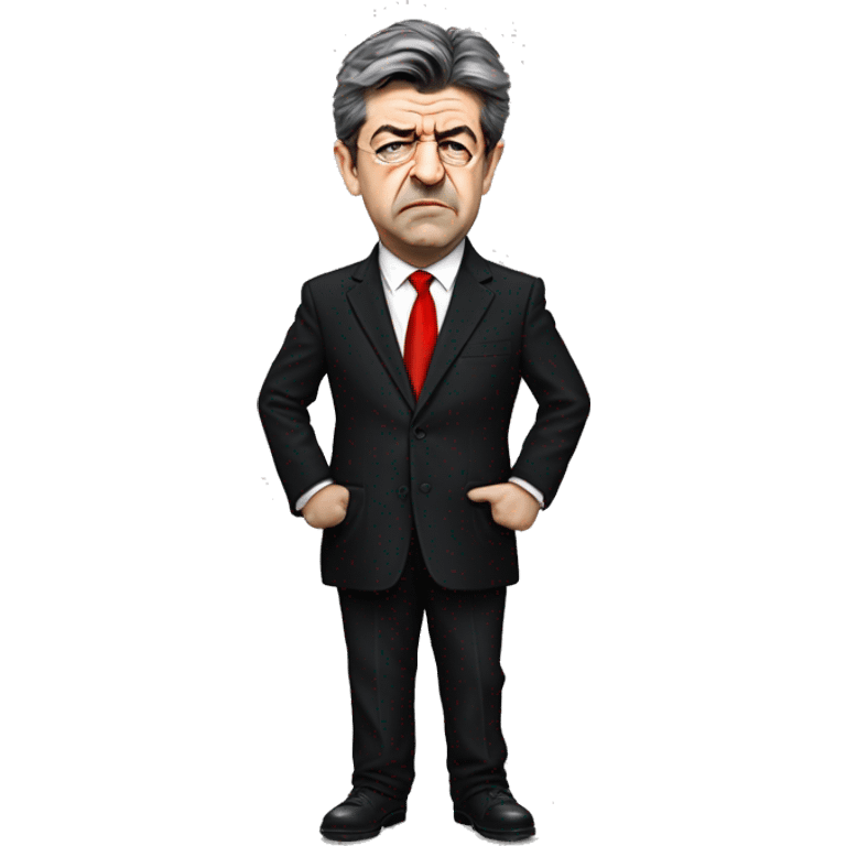 jean-luc mélenchon angry in a black suit and a red tie emoji