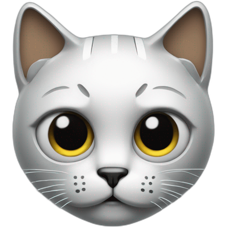 frowning robotic cat with one eye closed emoji