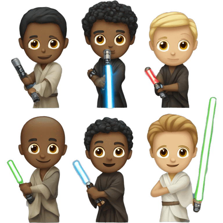 Jedis with lightsabers emoji