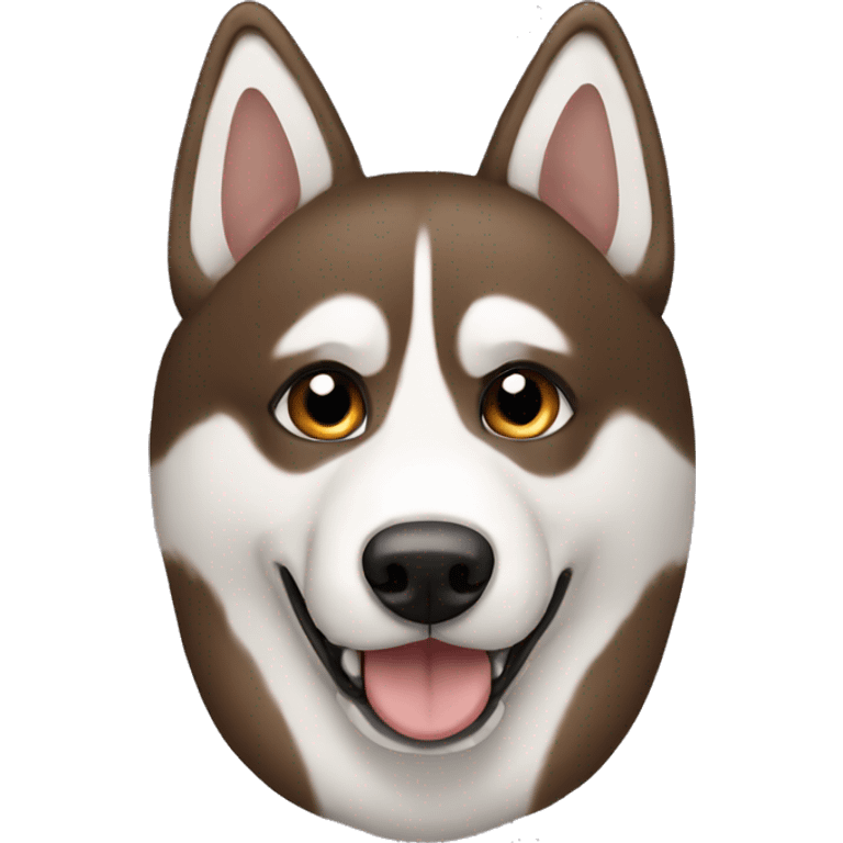 Brown and White husky with bone emoji