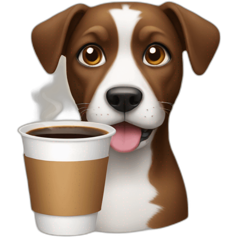 Dog with coffee  emoji