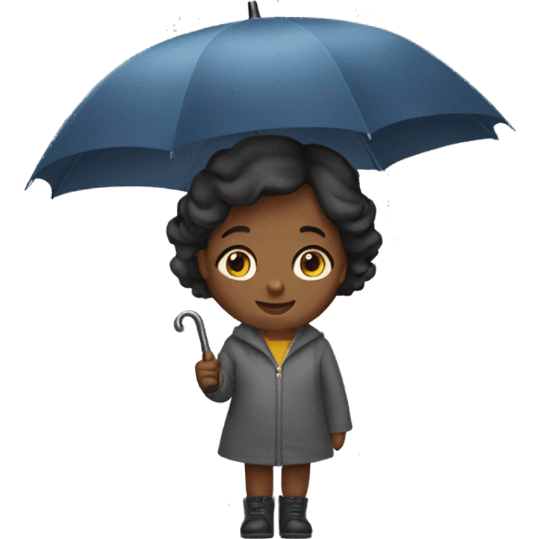 Girl with umbrella with hands emoji