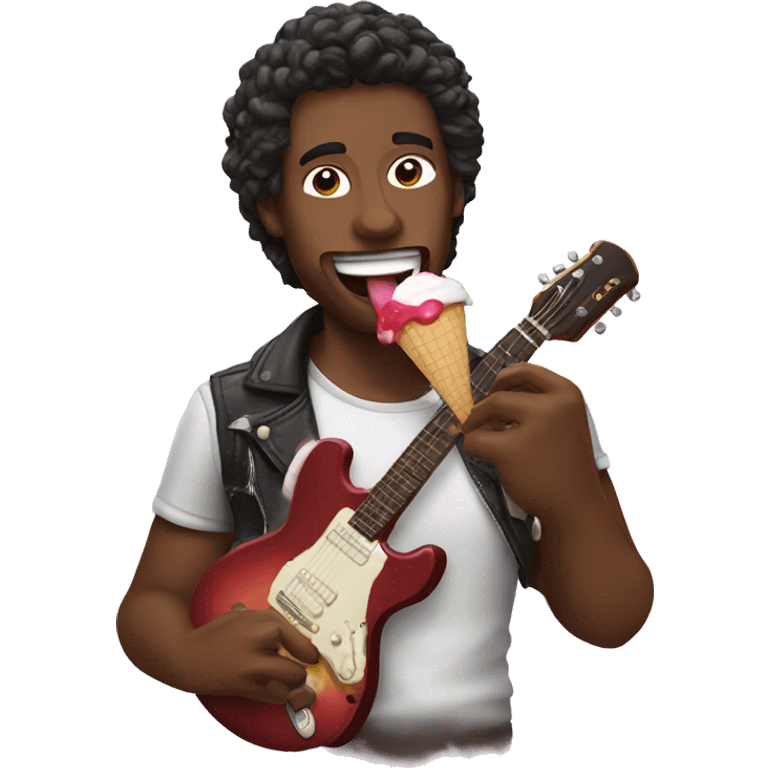 Guitarist eating icecream  emoji