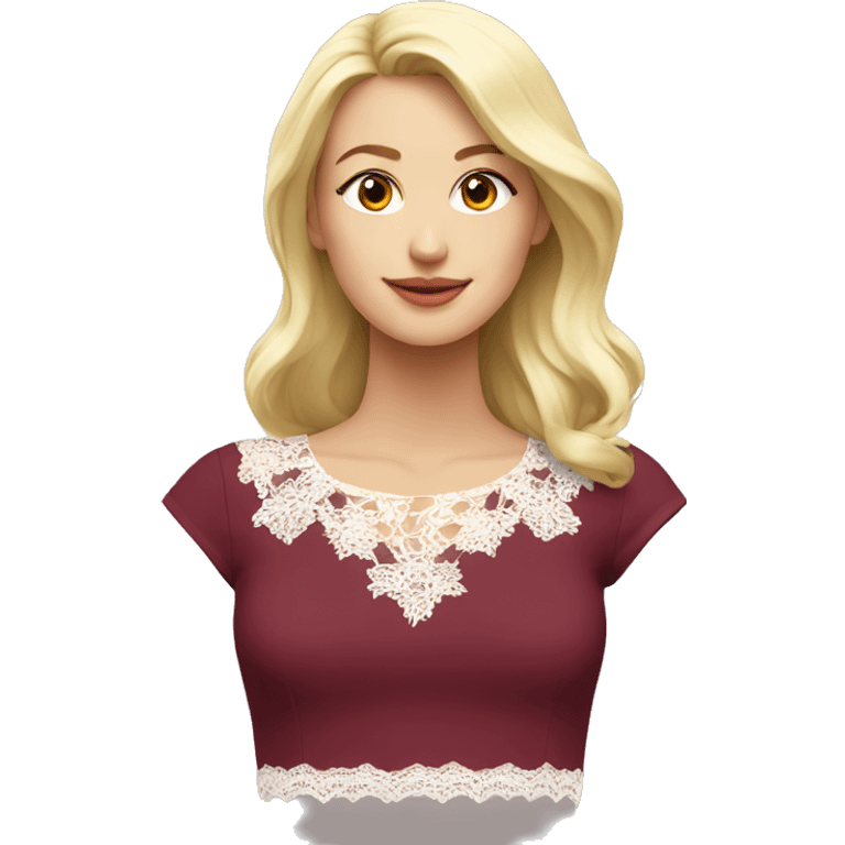 Burgundy top with lace emoji