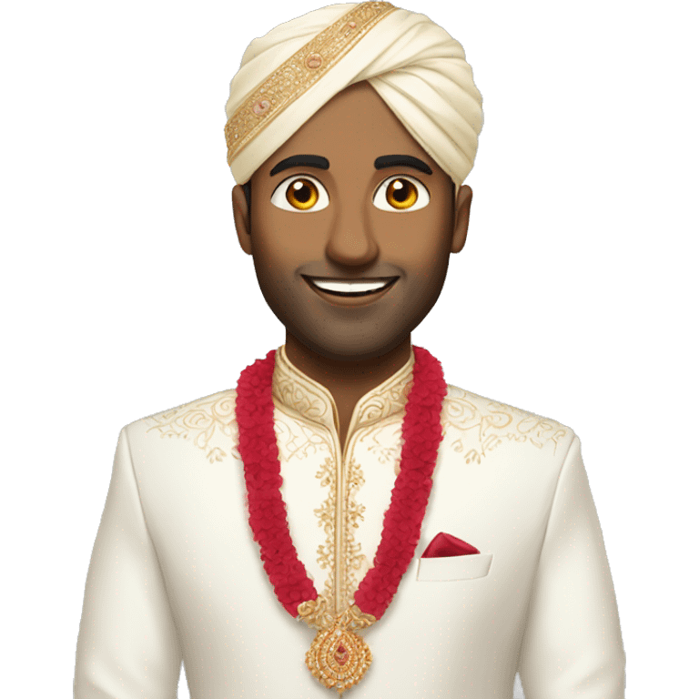 Indian wedding white groom  emoji