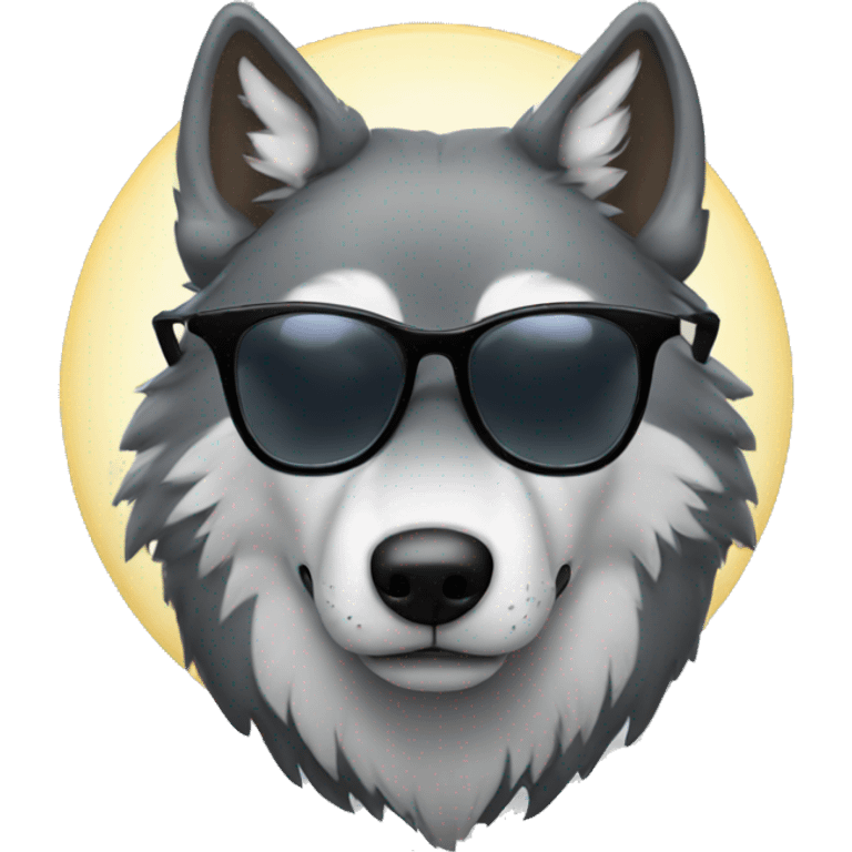 Wolf with glasses  emoji