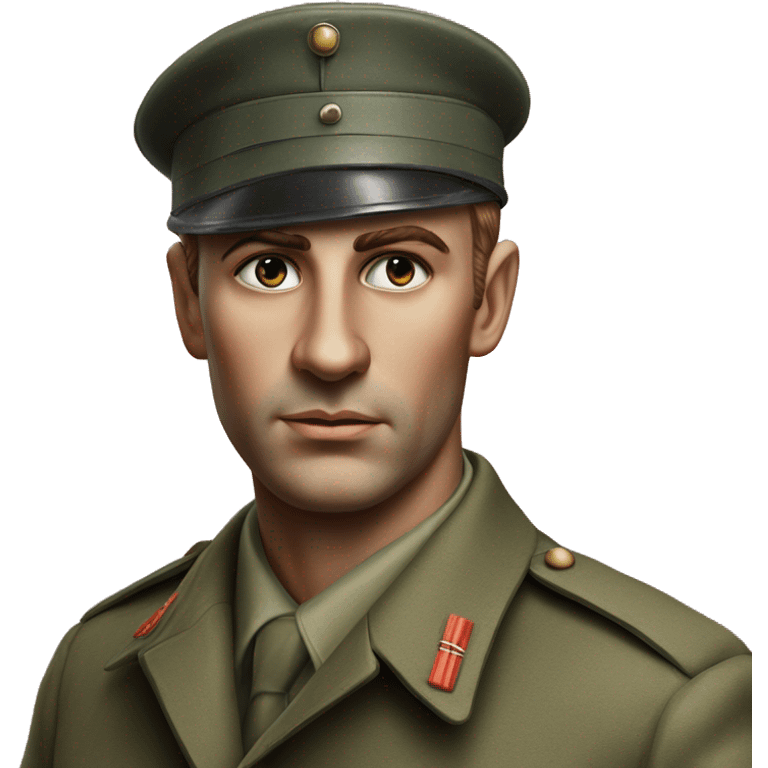 photorealistic serious french soldier 1960s emoji