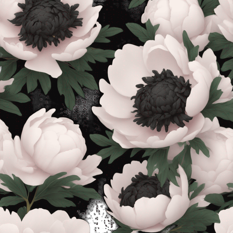 aesthetic black peony emoji