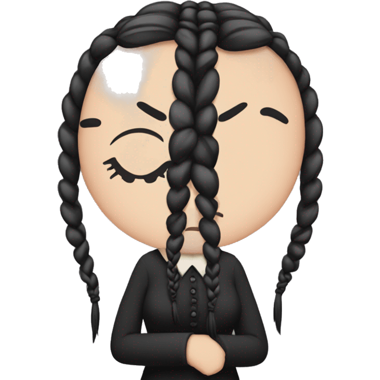 Wednesday adams with braids sad emoji